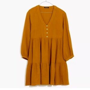 Madewell Mustard Textured Dress